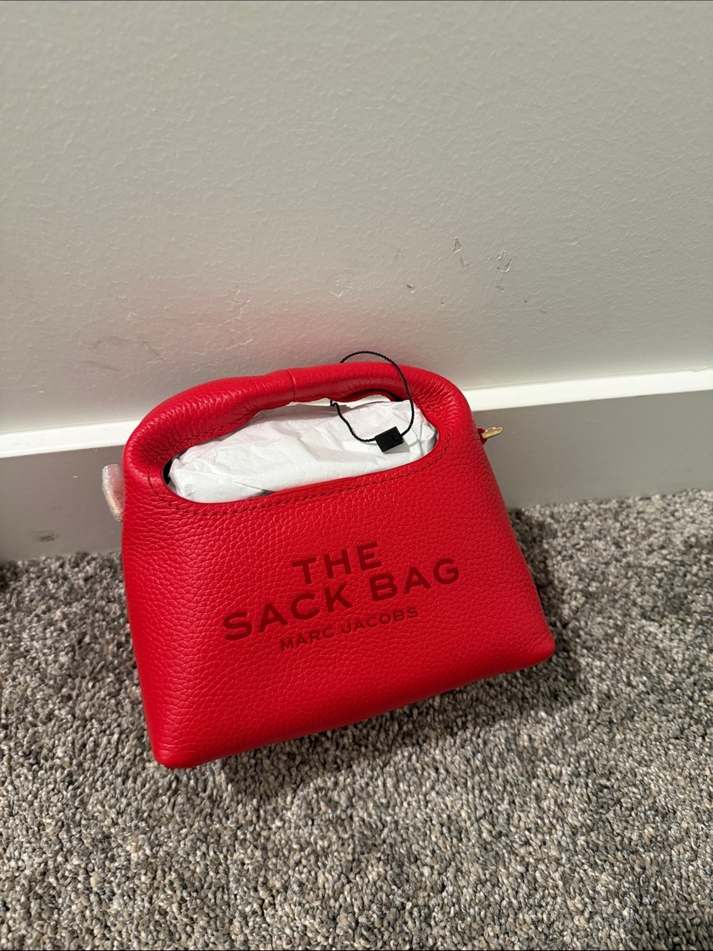 Marc Jacobs Micro The Sack Bag in Red